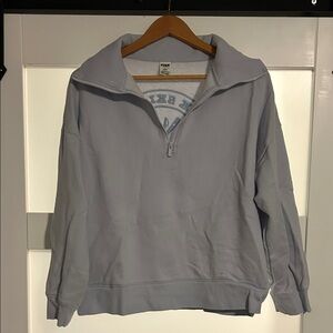 PINK Victoria's Secret Light Blue Quarter-Zip Sweatshirt